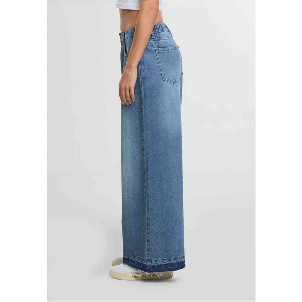 Urban Classics - Wide Leg Denim Weite Hose - Blau